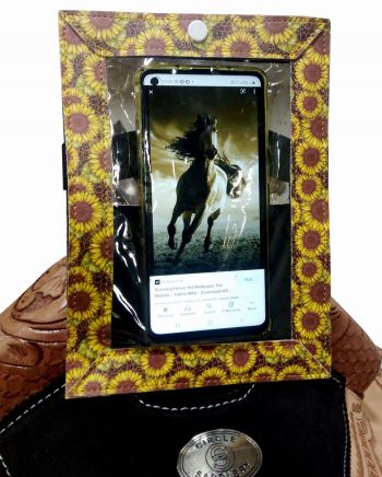 Showman Smart Phone Sunflower Print Case for Saddle